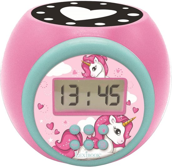 Projectie Wekker met Nachtlamp Functie en Snooze - Roze Eenhoorn Kinderwekker met LCD Scherm