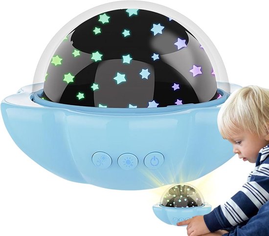 Projector Nachtlampje - Sterren Projectie - Slaapkamer Sfeer - Oogbescherming Technologie - 12 x 18 x 12 cm - Blauw