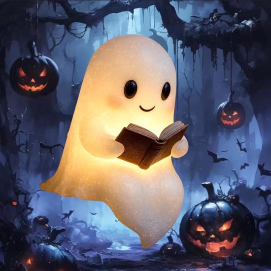PULUZ 1 Stuk Spook Nachtlampje Leeslamp Siliconen Schattige Sfeerverlichting Kinderkamer - Wit van PULUZ