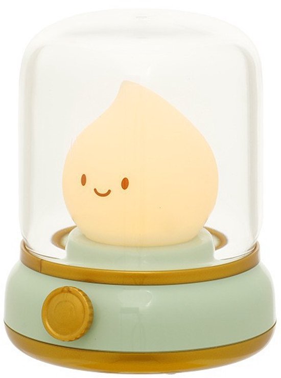 PULUZ 1 Stuks Retro Olielamp Nachtlamp - USB Oplaadbare Dimbare Slaapkamerlamp Met Timer - Groen van Merkloos