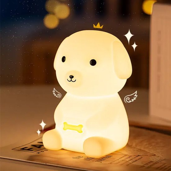 Puppy Light | Nachtlamp | Night light |Soft |zacht - touch bediening | 16 kleuren | Oplaadbaar | Zacht Siliconen LED Lamp | Nachtlampje Kinderen | Babykamer | Babyshower | Kraamcadeau | Bedlamp | Kinderlamp van Merkloos