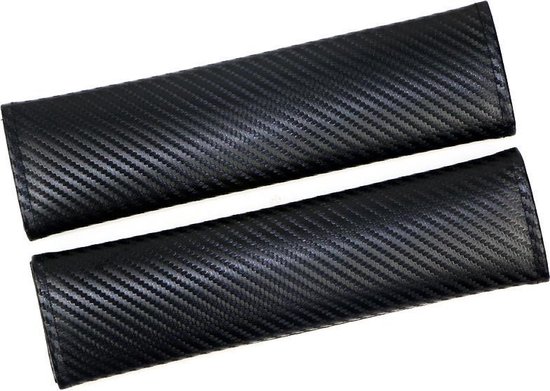 QEY Gordelhoes - Auto Gordel Beschermer - Nek Kussen - Volwassen  - Kind - Carbon - 2 Stuks van QEY