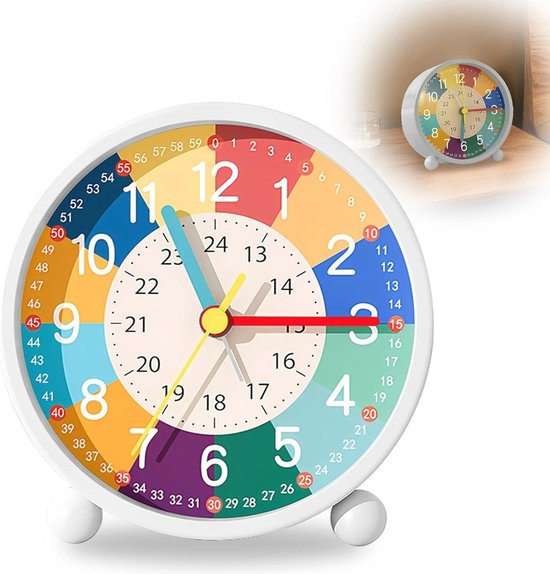 QPFO® Kinderwekker Zonder Tikken - Nachtlampje met Zacht Alarmgeluid - Wekker voor Jongens en Meisjes van Merkloos