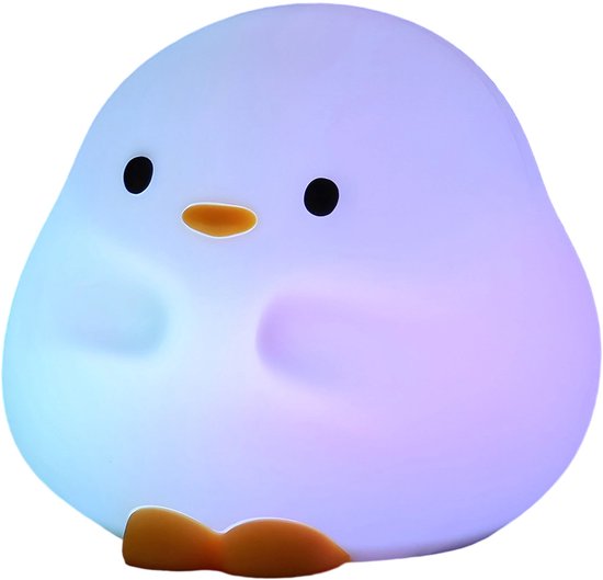 QTTVBTNA - Eenden Nachtlampje - LED Lampje met Aanraakbediening - Oplaadbaar - Sfeerverlichting voor Kinderkamer - Cadeau voor Kinderen (Kerst, Verjaardag) - 12.3x10.6x10.7cm - Kleurrijk van QTTVBTNA