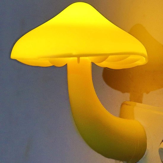 QTTVBTNA -Mushroom Nachtlicht - Schattige Paddenstoel Lamp - LED Sensor Nachtlampje - Warm Geel Zacht Licht - ABS Kunststof - Decoratief En Energiezuinig - Perfect Voor Slaapkamer En Gang - 1 Stuks