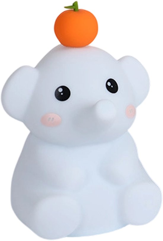 QTTVBTNA - Olifant Nachtlampje - Zachte Siliconen - Oplaadbaar & Dimbare Kinderkamer Verlichting - Cadeau voor Vrouwen & Kinderen - Sinterklaas, Kerst, Verjaardag - Wit van Merkloos