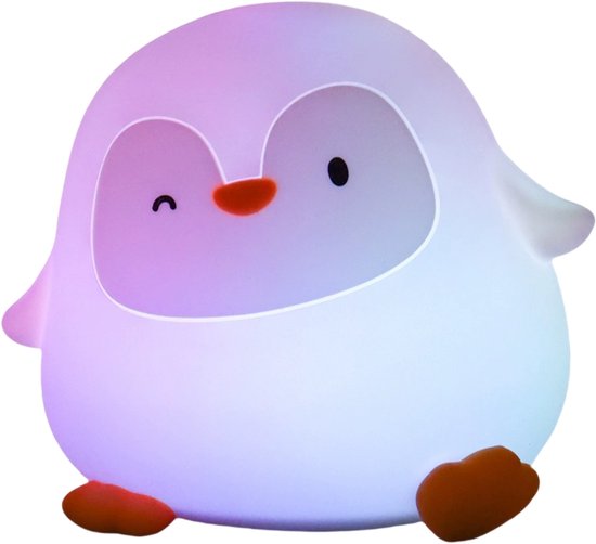 QTTVBTNA - Pinguïn Nachtlamp - Dierlijk Lampje - Oplaadbare Siliconen Sfeerverlichting met Timer - Cadeau voor Baby & Kinderen (Sinterklaas, Kerst, Verjaardag) - Knuffelbare Kinderkamer Decor - Kleurveranderend van Merkloos