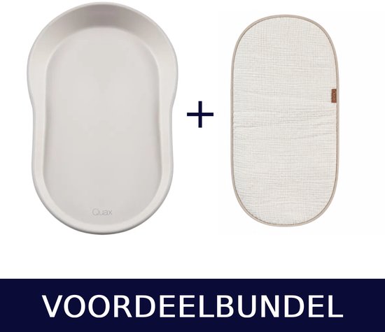 Quax Mamee Aankleedkussen Clay + Inlegkussen Natural Clay – 2-delige Set