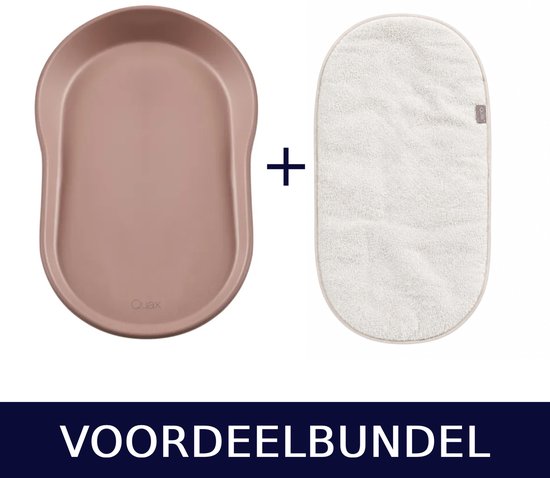 Quax Mamee Aankleedkussen Coral + Badstof Inlegkussen Clay - 2-delige Set
