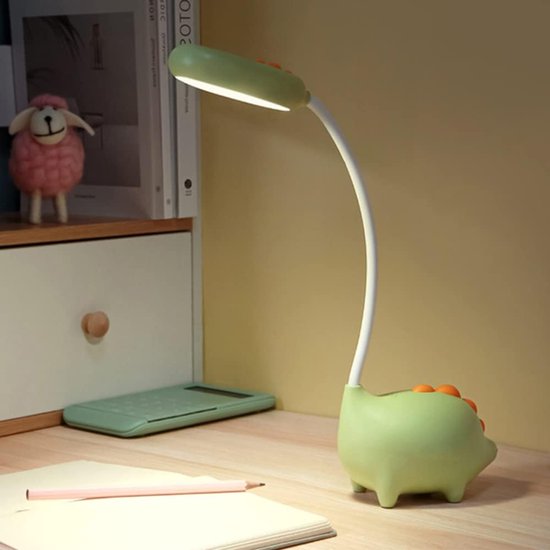 QUOVO® Bureaulamp Kinderkamer - Bureaulamp Roze - Tafellamp Kinderkamer - Groen - 39cm x 13cm x 8cm