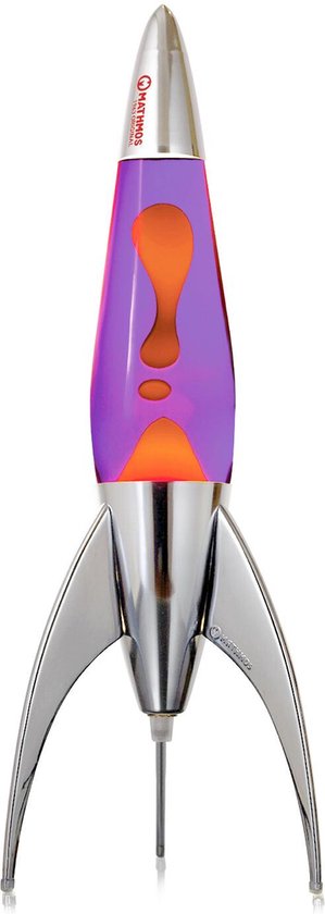 Raket Lavalamp - Paars met Oranje - Retro Design & Sensorisch Sfeerlampje