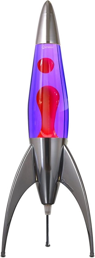 Raket Lavalamp - Violet met Rood - Retro Stijl & Betoverend Design