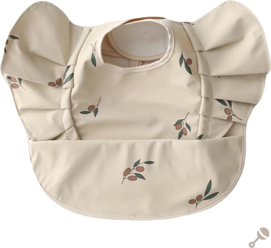 Rammelaar&Co Slabber Olive - Slabber voor Baby's - Olijfpatroon - Olijfmotief - Trendy van Rammelaar&Co