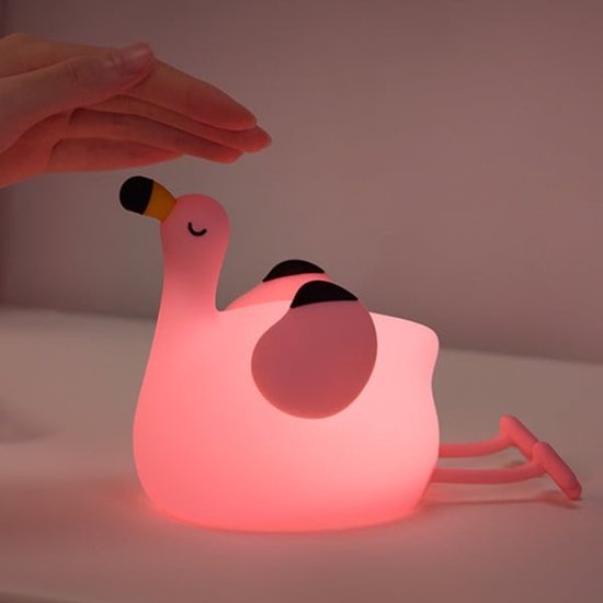 Rammelaartje - baby - nachtlampje Flamingo - roze van Merkloos
