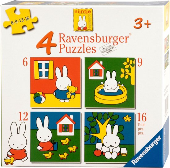Ravensburger nijntje. vier puzzels -6+9+12+16 stukjes - kinderpuzzel van Ravensburger