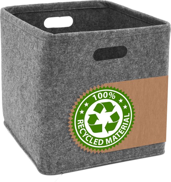 Recycled Vilt: Opvouwbaar Opbergmand 33x38x33 Opbergbox voor Kallax Inzet Vilten Mand Opbergbak