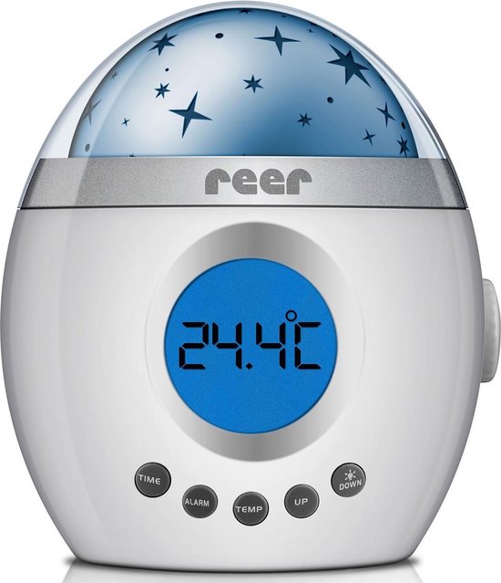 Reer Nachtlampje - Slaaptrainer - Wekker voor kinderen - Sterrenhemel projector van Reer