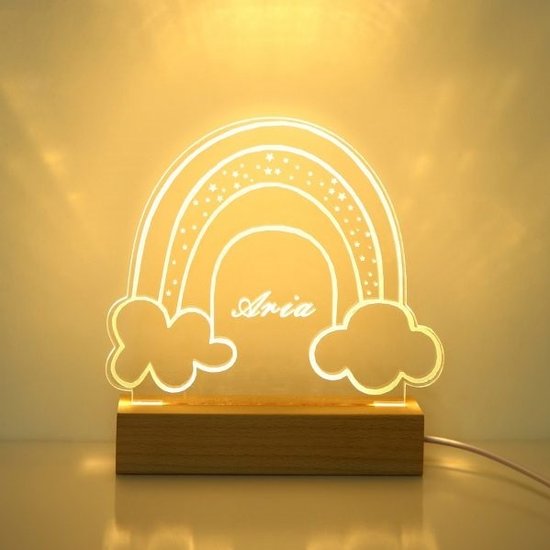Regenboog naamlamp - nachtlampje - slaapkamer decoratie - lamp - gepersonaliseerd cadeau van Lumigo