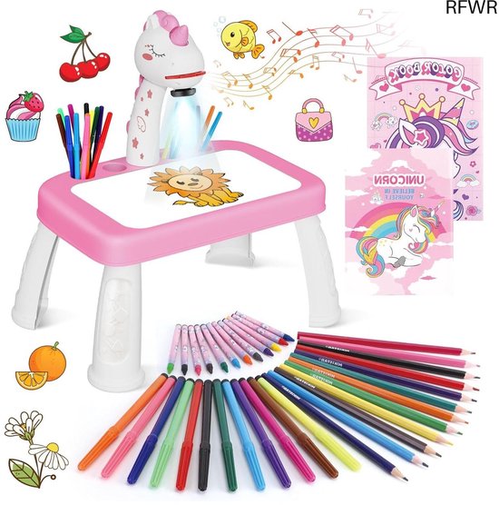 RFWR® Creatieve Tekenprojector voor Kinderen met 72 Motieven en Tekenaccessoires