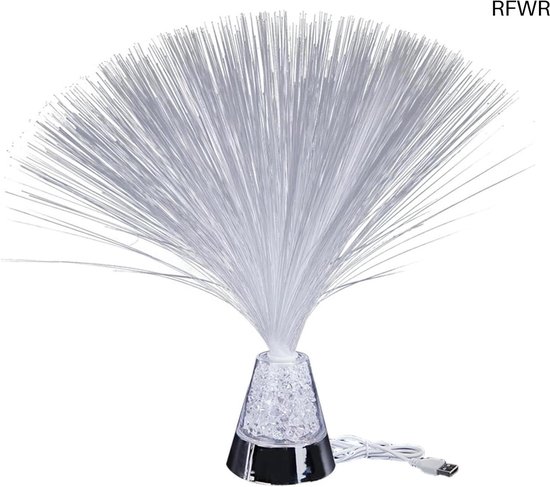 RFWR® Decoratieve glasvezel lamp voor romantische verlichting – USB of batterij gebruik, kleurrijke verlichting voor feest en interieur van Merkloos