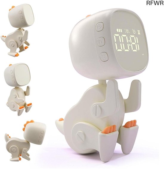 RFWR® Digitale Kinderwekker met Nachtlampje en Slaaptrainer voor Meisjes en Jongens - Instelbaar Geluid en Helderheid - 3 Alarmsets en Sluimerfunctie van RFWR