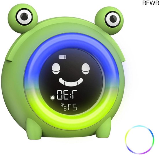 RFWR® Digitale wekker voor kinderen met slaaptrainer, 5 kleuren lichten en 8 muzikale alarmen van RFWR