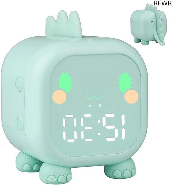 RFWR® Dinosaurus Kinderlichtwekker met Zonsopgangsimulator en Snooze Functie - Digitale Wekker voor Kinderen van RFWR