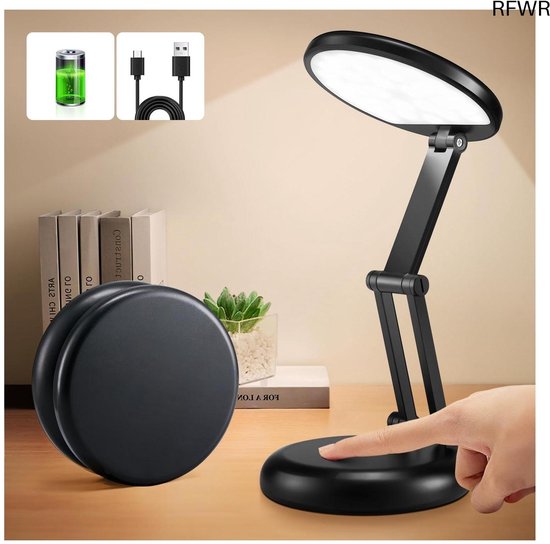RFWR® Draagbare Draadloze LED Bureaulamp met 3600 mAh Accu van RFWR