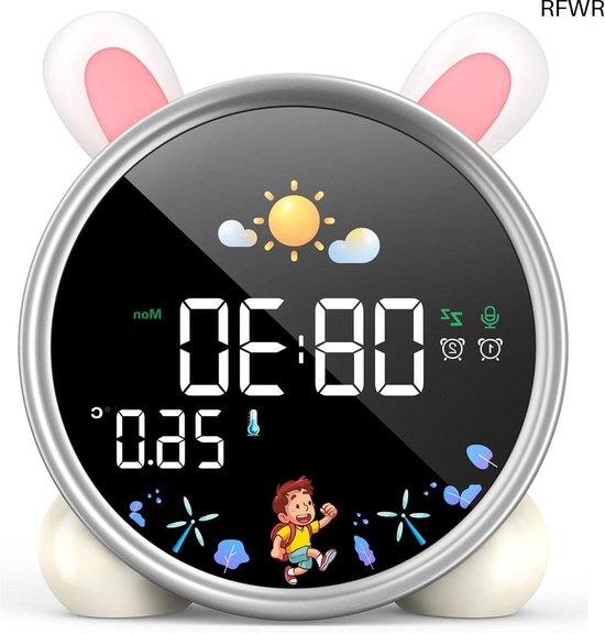 RFWR® Kinderwekker met Lichtfunctie en Snooze-Functie voor Kinderen van RFWR