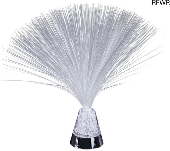 RFWR® Kleur Veranderende Glasvezel Lamp met Glitter Basis - 4 Kleur Sfeerlicht voor Slaapkamer en Feest