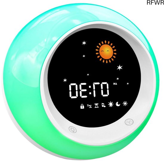 RFWR® Leerklok voor Kinderen met Nachtlampje en Slaapgeluiden - Zacht Nachtlampje en Slaaptrainer van RFWR