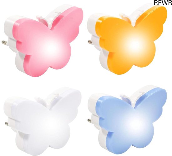 RFWR® Nachtlampje met Schemeringssensor - 4 Stuks LED Plug-in Nachtlampjes voor Kinderkamer en Woonkamer van RFWR®