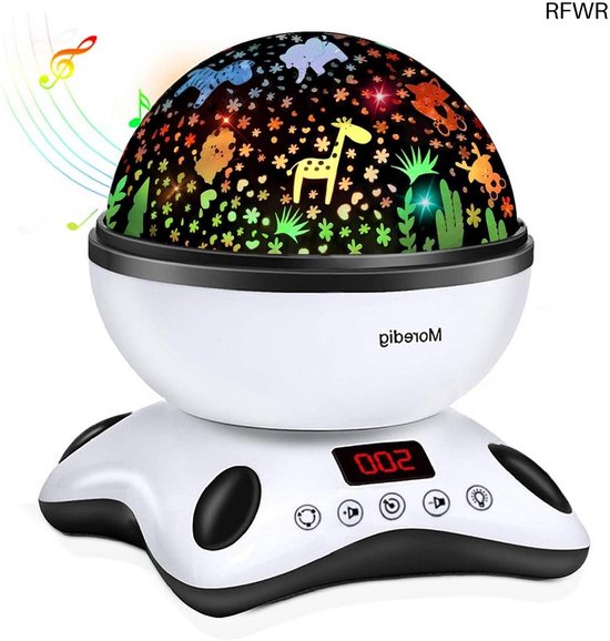 RFWR® Projector met Sterrenhemel | Nachtlamp met Muziek en 8 Lichtmodi voor Kinderen