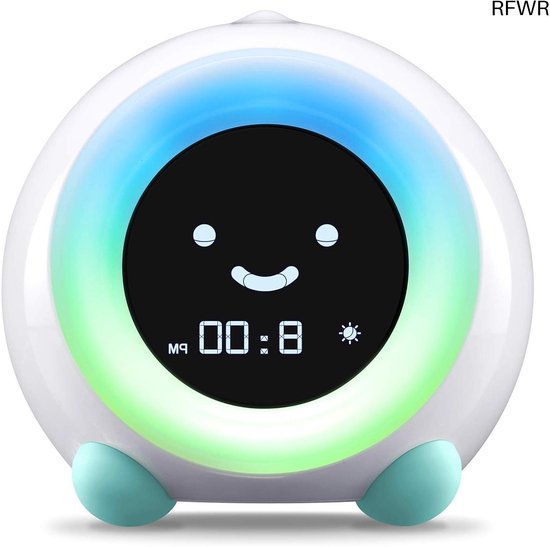 RFWR® Slaaptrainer voor Kinderen met Nachtlicht en Geluid - Moderne Digitale Wekker van RFWR