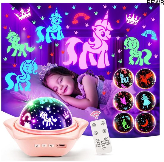 RFWR® Sterrenhemelprojector voor Kinderen - Nachtlampje met 90 Lichtmodi en 360° Rotatie van Merkloos