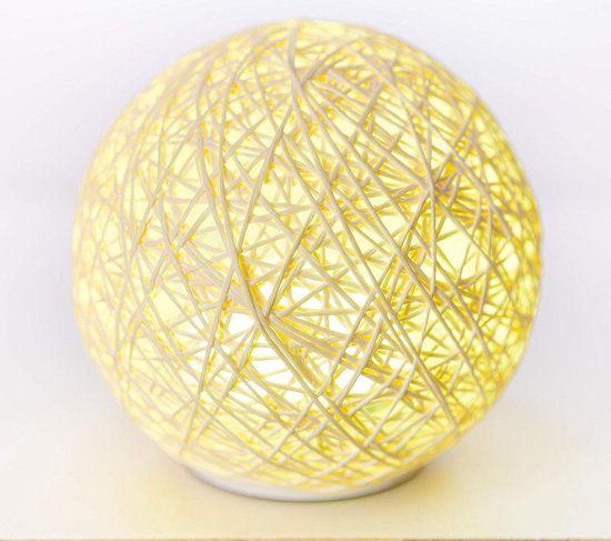 RGB oplaadbare USB-afstandsbediening en Touch Control Rotan LED decoratief nachtlampje - 16 kleuren - slaapkamer woonkamer - cadeau vrouwen kinderen - 15 cm beige van Merkloos