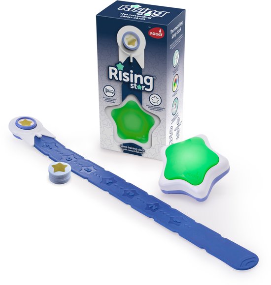 ROCKIT® Rising Star Slaaptrainer Kind – Slaapwekker & Kinderwekker – Leert je Kind door verschillende kleuren wanneer het mag opstaan – Vanaf 3 Jaar - Nu met gratis leuke beloningsposters*