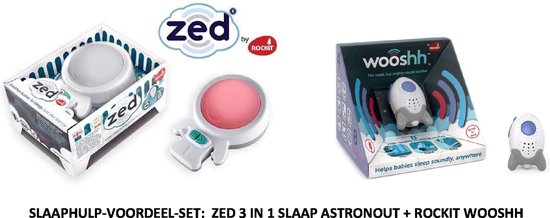 ROCKIT - SLAAPHULP - VOORDEELSET - WOOSHH DE BABY SUSSER + ZED 3 IN 1 SLAAP ASTRONAUT - SLAAPTRAINER van Rockit