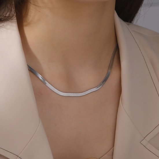 Roestvrijstalen Lange Ketting 50 cm x 4mm - Heren & Dames Halsketting, Trendy Mode-Sieraden Cadeau 2026 - Zilver van Unikate