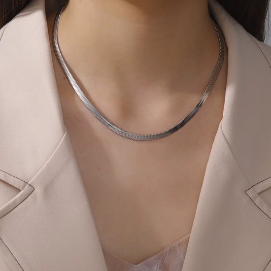 Roestvrijstalen Lange Ketting 50 cm x 5mm - Heren & Dames Halsketting, Trendy Mode-Sieraden Cadeau 2026 - Zilver van Cottelli