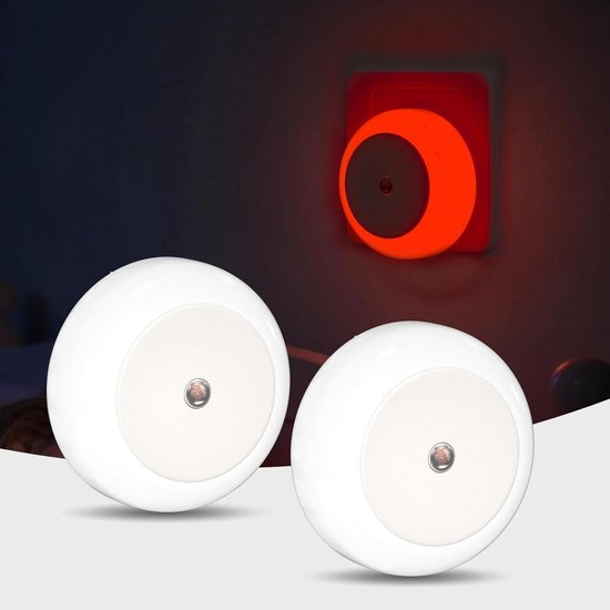 Rood Nachtlampje - Muurlampje Sensor - Zachte Slaap - Automatische Sensor - 2 Stuks - Rood