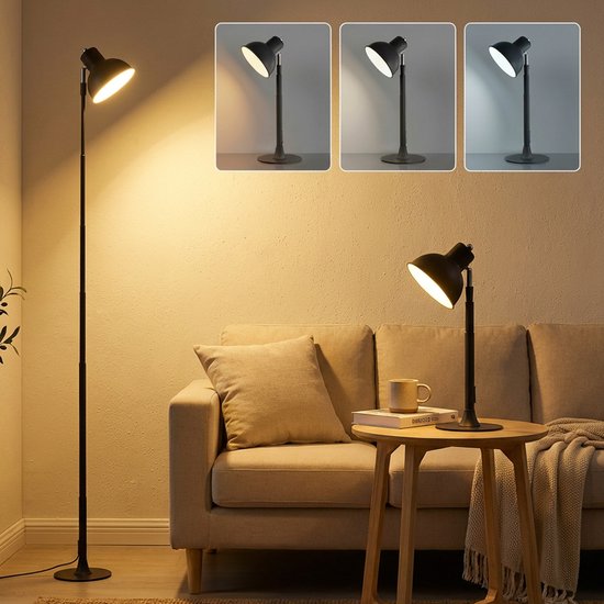 Rosnek 2-in-1 Tafellamp en Vloerlamp - Dimbaar - Staande Leeslamp - Dimbare Bureaulamp en Sfeerlamp - In Hoogte Verstelbaar - Woonkamer, Slaapkamer & Kantoor van Rosnek