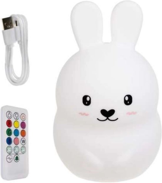 Ruhhy RGB Nachtlampje Konijn met Afstandsbediening - Veilig en Speels van Ruhhy