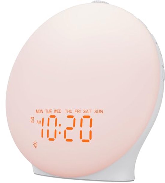 Rustgevende Geluidsmachine met Witte Ruis, 25 Geluiden, 17 Nachtlampen en 5W Bluetooth-Luidspreker - Slaaptimer en Zonsopgang-Wecker voor een Ontspannen Slaap van GlobaLink