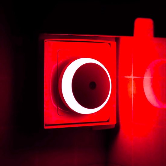 Ryoudavell - Rood LED Nachtlampje - 3stucks - Stekkerlampje met Lichtsensor - Automatisch Aan/Uit van Schemering tot Dageraad - Voor Babykamer, Slaapkamer, Hal, Trap & Keuken van ryoudavell