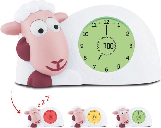 Sam Slaaptrainer - Met nachtlamp functie en slaaptimers - Roze / Wit van Zazu
