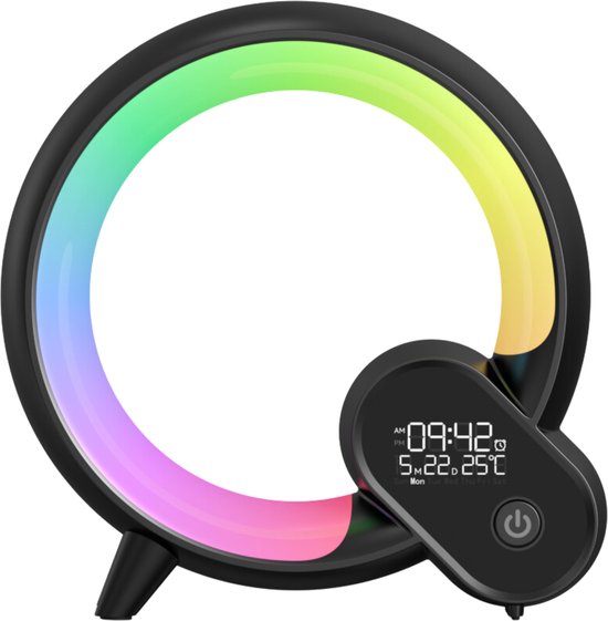 SAMMIT Wake Up Light - Lichtwekker en Lamp- Digitale Wekker met Bluetooth - 15 Natuurgeluiden - Snooze - Zwart van SAMMIT