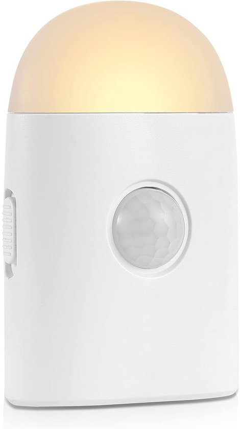 Sander Shop led-nachtlampje warm white met bewegingssensor, batterij oplaadbaar nachtlampje sensorlicht kastlicht voor slaapkamer kast hal trap (1 stuk) van Merkloos