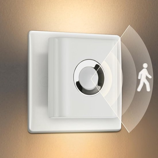 Sander Shop Nachtlampje voor stopcontact, LED-nachtlampje met schemersensor, 4000 K warm wit, dimbaar, met bewegingsmelder, voor gang, slaapkamer, trap, badkamer, peuters