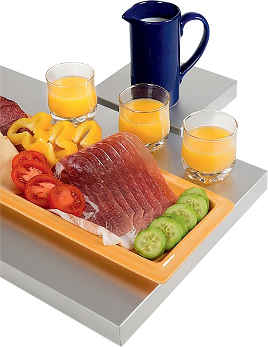 Saro koel plaat  aluminium op rubber poten, model STAY COOL 1/2 GN, 2 jaar garantie! van Saro